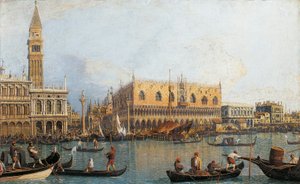 Itália, Florença, Vista pintada do Palácio Ducal em Veneza (pintura)