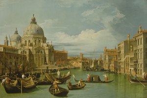 A entrada para o Grande Canal, Veneza, c.1730 (óleo sobre tela) de Canaletto