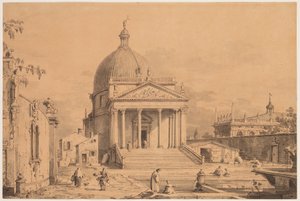 Vista Concebida com San Simone Piccolo, c. 1735 de Canaletto