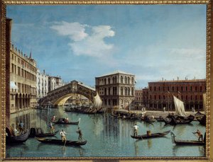 Le pont du Rialto a Veneza Pintura de Antonio Canal Dit Il Canaletto (1697-1768) Sol do século XVIII. 1,19x1,54 m - A Ponte do Rialto em Veneza. Pintura de Antonio Canal Dit Il Canaletto (1697-1768)