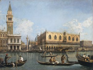 Vista da bacia de San Marco a partir da Punta della Dogana de Canaletto