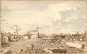 "Vue de Porta Portello avec le canal Brenta, Padoue" (A Porta Portello com o Canal Brenta em Pádua) Dessin a la plume d