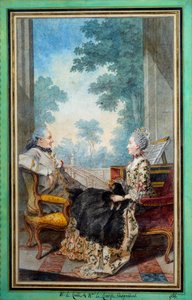 Monsieur and Madame Despourdons Watercolour by Louis Carrogis Carmontelle (1717-1806) 1766 Paris, Musee Carnavalet de Carmontelle