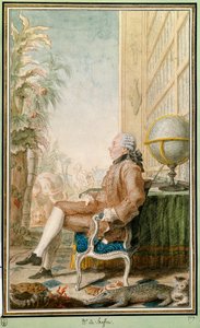 Retrato de Georges-Louis Leclerc, Conde de Buffon (1707-1788), naturalista, intendant do Jardin du Roi. Aguarela de Louis Carrogis Carmontelle (1717-1806). Chantilly. Museu Conde