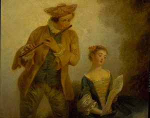 Três filhas do compositor Joseph-Nicolas-Pancrace Royer (ca. 1705-1755) interpretando música de balé Zaide