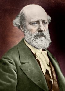 Retrato do arquiteto Eugene Viollet le Duc (Viollet-le-Duc) (1814-1879). c.1879 (gravura) de (1820 1910) (after) Nadar