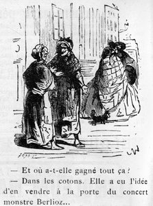 Desenho animado sobre o trabalho de Hector Berlioz (1803-1869) desenhado por Nadar em 1856 para a revista "Pour rire". de Nadar