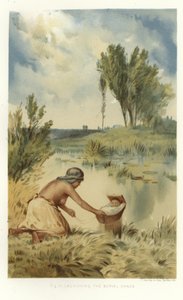 Lançamento da canoa funerária (litografia a cores)