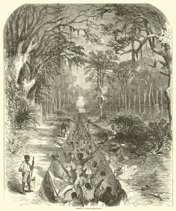 Negros a trabalhar no canal, março de 1863 (gravura)