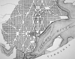 Plano da Cidade de Washington, tal como foi originalmente traçado em 1793 (gravura)