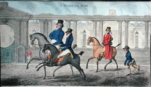 A Morning Ride, gravada por James Gillray (1756-1815) publicada por Hannah Humphrey em 1804 (gravura colorida à mão) de (after) English School