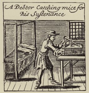 Um devedor pegando ratos para seu sustento (gravura) de (after) English School