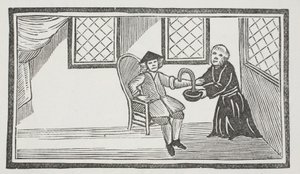 Uma representação do monge traiçoeiro que o sangra até à morte, ilustração de 