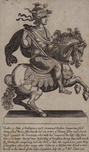 Godfrey de Bouillon, cavaleiro francês, cruzado e rei de Jerusalém (gravura)