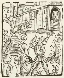 Guy of Warwick (gravura) de (after) English School