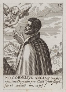 John Cornelius, padre católico jesuíta inglês e mártir (gravura)
