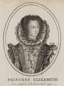 Princesa Isabel, filha do Rei Henrique VIII e Ana Bpleyn (gravura)