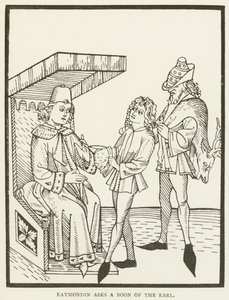 Raymondin pede uma bênção do Conde (gravura) de (after) English School