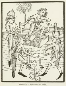 Raymondin mede a sua terra (gravura) de (after) English School