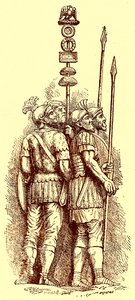 Soldados romanos, ilustração para "History of England" de H. O. Arnold-Forster, publicado em 1897 (imagem digitalmente melhorada) de (after) English School
