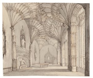 A sala de jantar em Arbury Hall, Nuneaton, Warwickshire, c. 1810 de (after) English School