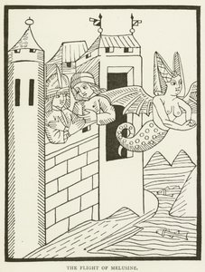 O voo de Melusine (gravura) de (after) English School