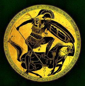 Warrior and centaur, ilustração de 