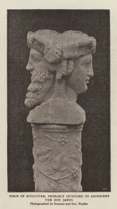 Pedaço de Escultura, provavelmente destinado a representar o Deus Janus (foto a p/b)