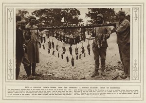 Ratos, uma trincheira maior do que a dos alemães! A captura de um soldado francês em exposição (foto a p/b) de (after) English photographer