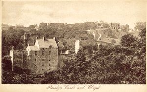Castelo e Capela de Rosslyn (foto a p/b) de (after) English photographer