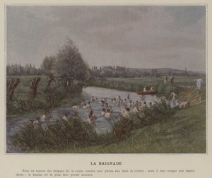 La Baignade (foto colorida) de (after) French Photographer