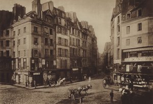 A antiga praça Maubert (foto a p/b) de (after) French Photographer