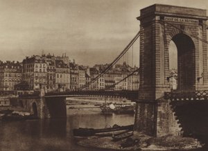 A Ponte Louis-Philippe, Ponte da Reforma durante a Revolução de 1848 (foto a p/b) de (after) French Photographer