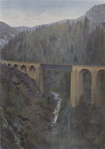 Ponte ferroviária em Liorant (foto colorida) de (after) French Photographer