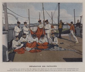 Reparation des Pavillons (foto colorida) de (after) French Photographer