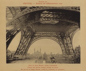 Debaixo da Torre Eiffel, antes da montagem (foto a p/b) de (after) French Photographer