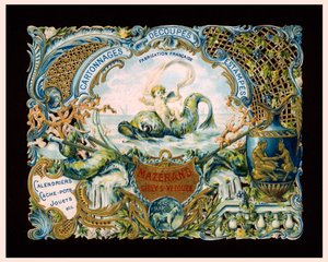 Cartão publicitário das tipografias Mazerand, Cirey-sur-Vezouze, França (cromolitografia) de (after) French School