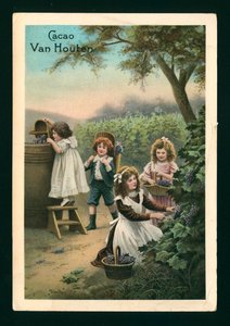 Crianças a apanhar uvas (cromolitografia) de (after) French School