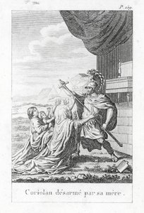 Coriolanus desarmado pela sua mãe (gravura) de (after) French School