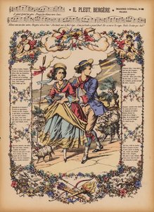 Il Pleut, Bergere (gravura a cores) de (after) French School
