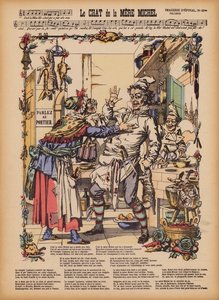 Le Chat de la Mere Michel (gravura a cores) de (after) French School