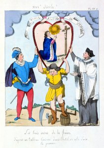 As três ordens da França de acordo com uma pintura preservada na prefeitura de Aix en Provence. Desenho animado sobre a desigualdade das três ordens após a revolução de 1789.