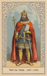 Carlos IV, Rei da Boémia e da Alemanha e Sacro Imperador Romano-Germânico (litografia a cores)