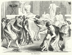 Morte de Filipe II da Macedónia (gravura) de (after) German School