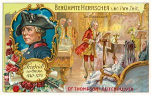 Frederico o Grande da Prússia e um concerto de flauta (chromolitho) de (after) German School