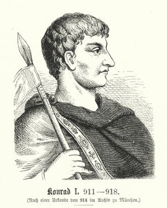 Konrad I, 881-918 (gravura) de (after) German School