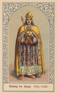 Luís IV, Sacro Imperador Romano-Germânico (litografia a cores) de (after) German School