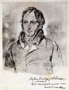 Retrato de Georg Wilhelm Friedrich Hegel (1770-1831), filósofo e idealista alemão. Gravura depois de um desenho de G. Hensel.
