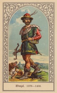 Venceslau IV, rei da Boémia e da Alemanha (litografia a cores)