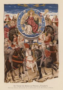 Cena de I Trionfi de Petrarca (litografia a cores) de (after) Italian School
